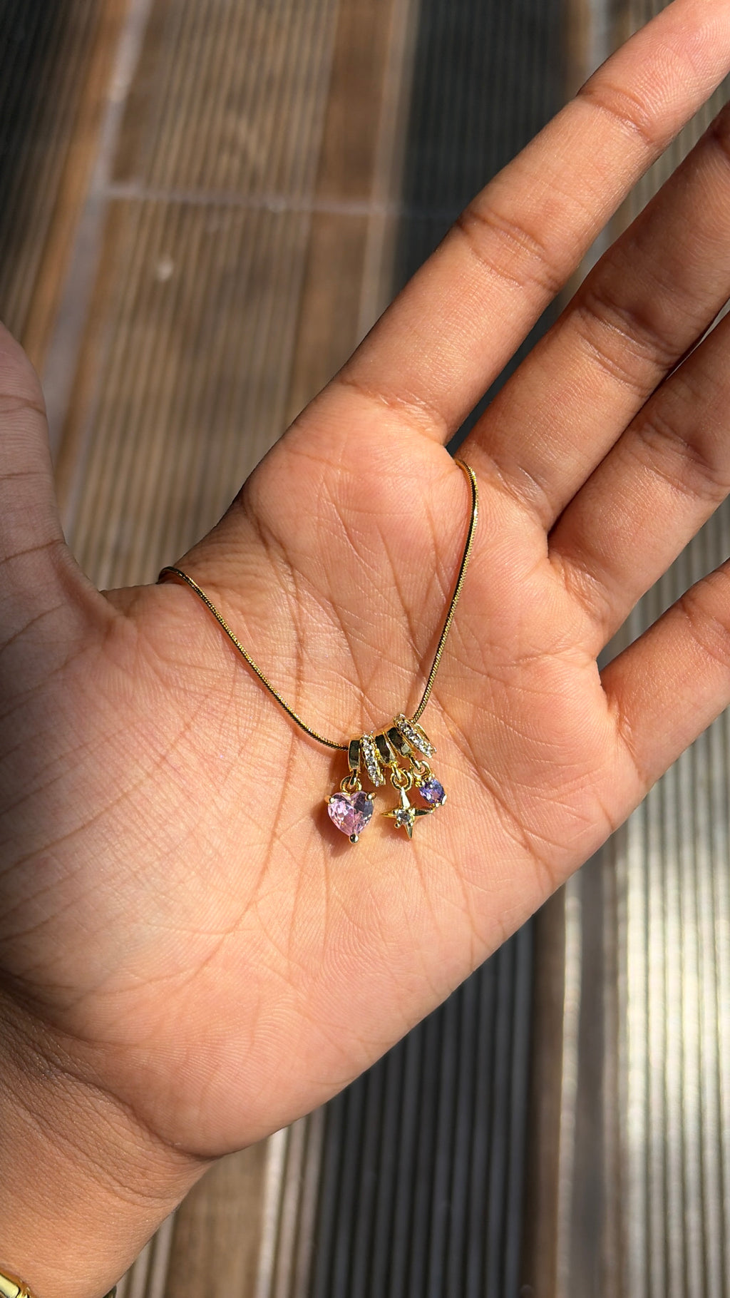 Blush heart necklace