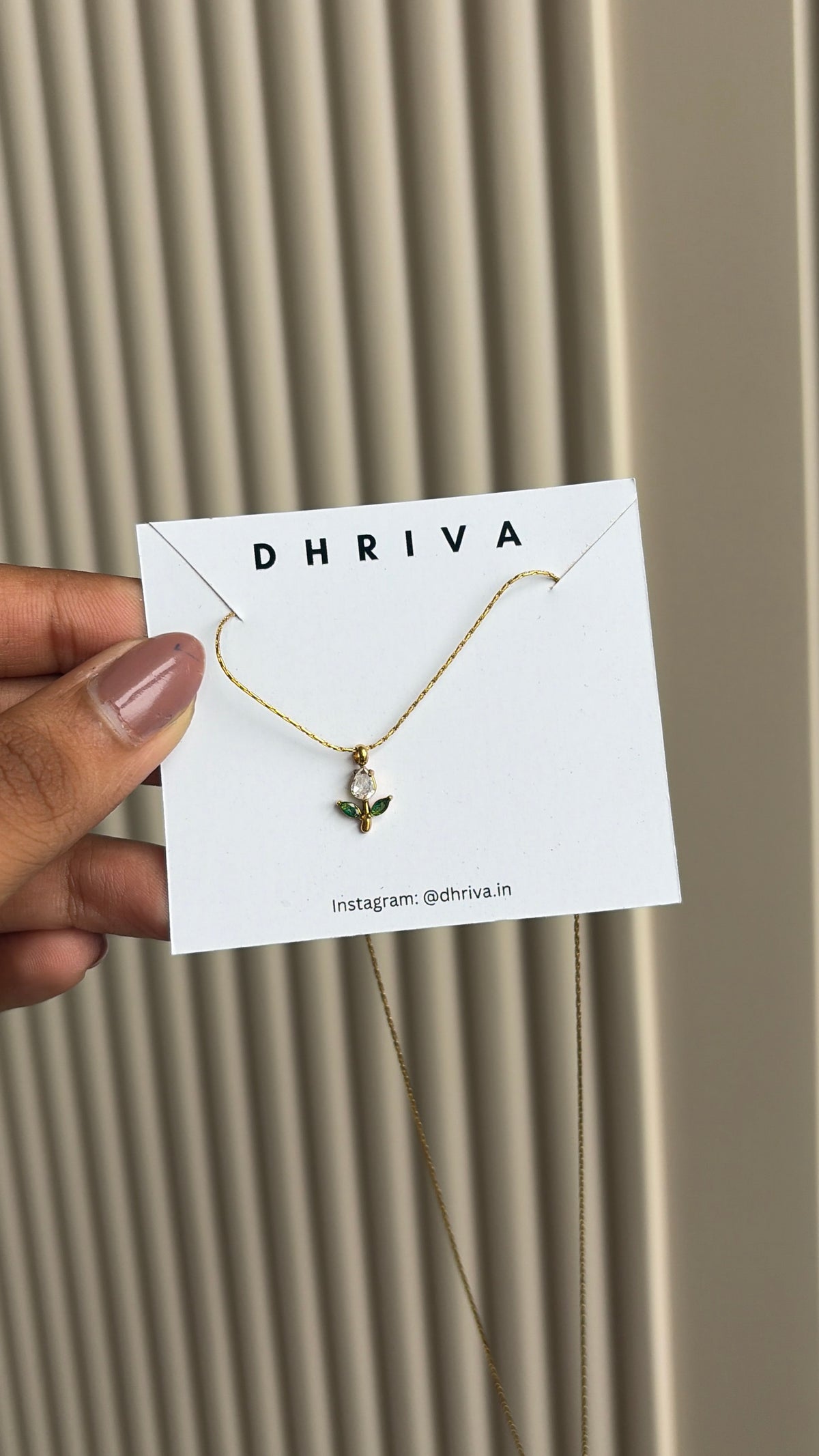 White green tulip necklace
