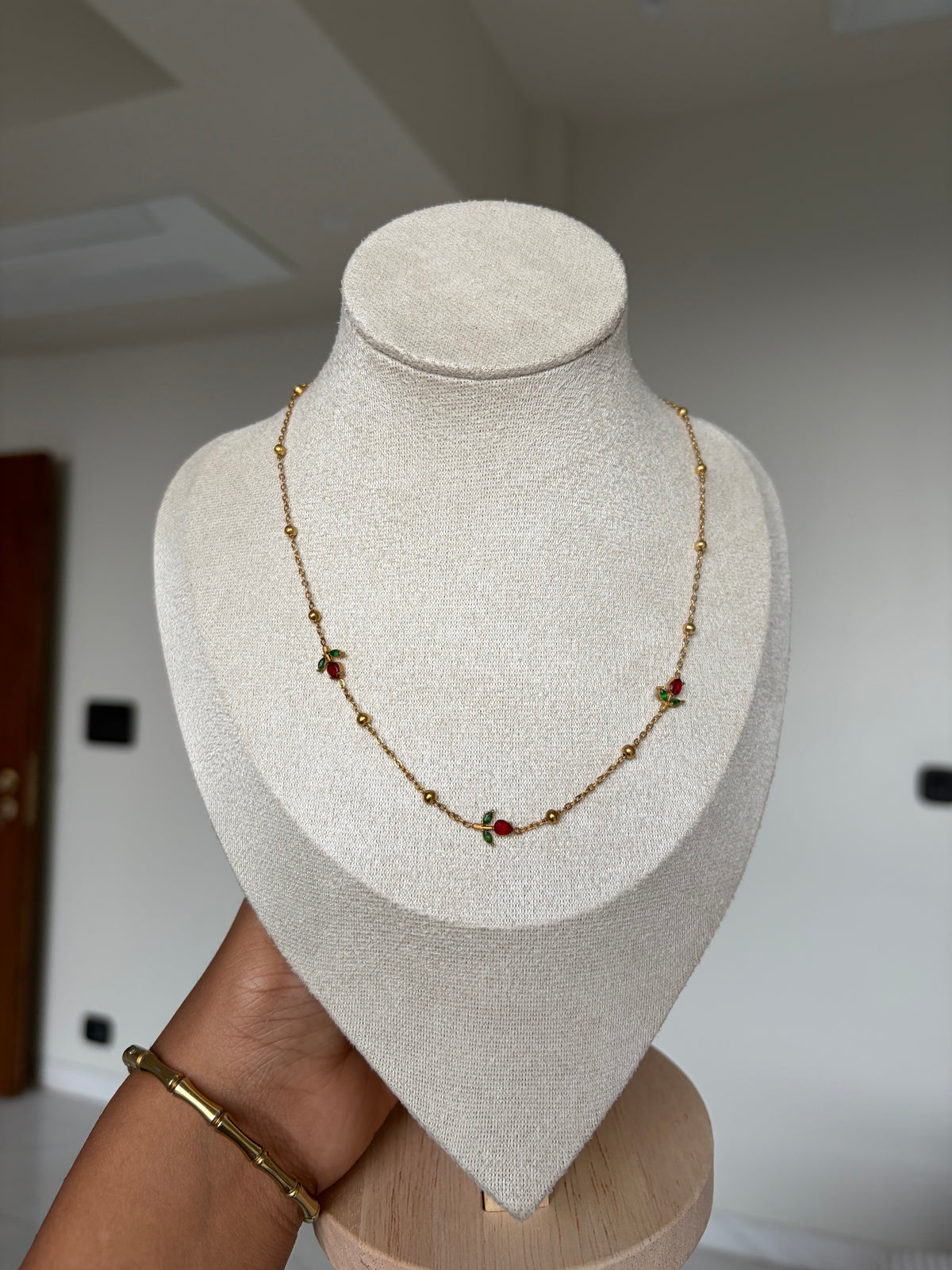 Ruby tulip necklace