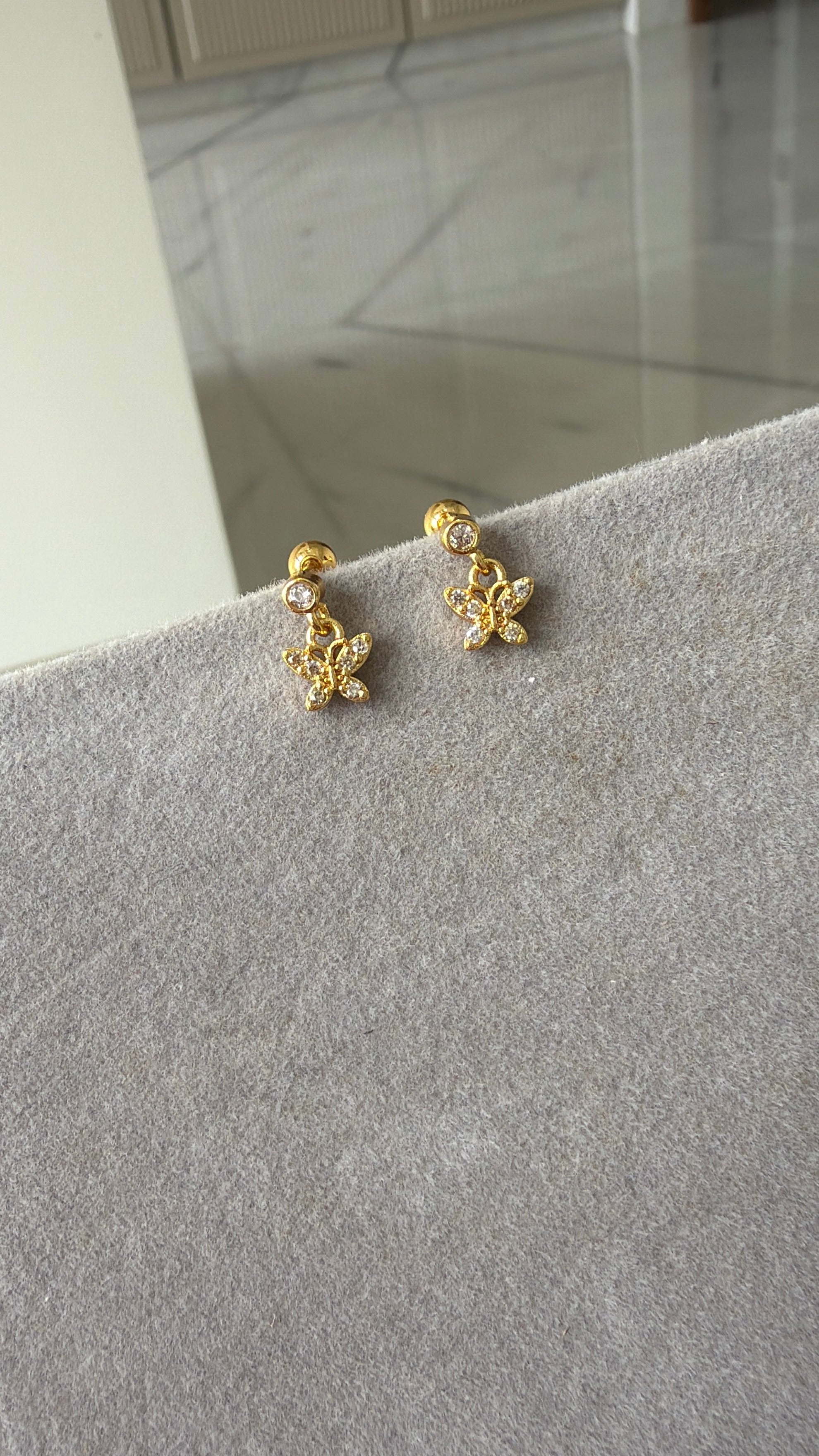 Butterfly dangling piercing earrings