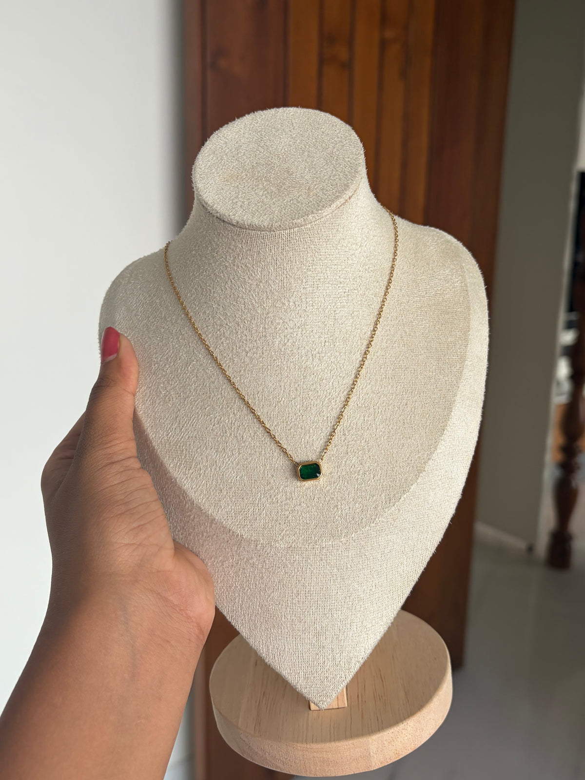 Green stone necklace