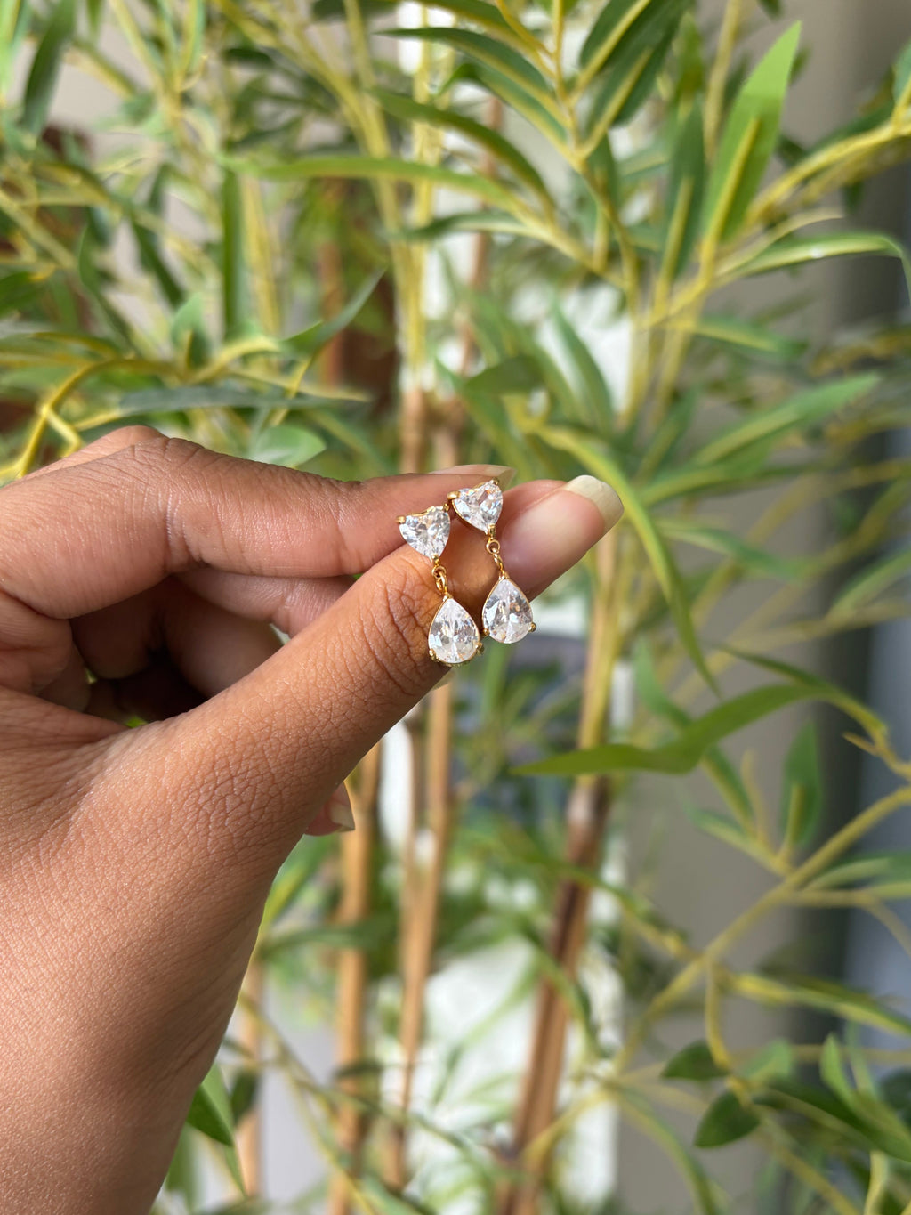Heart drop earrings