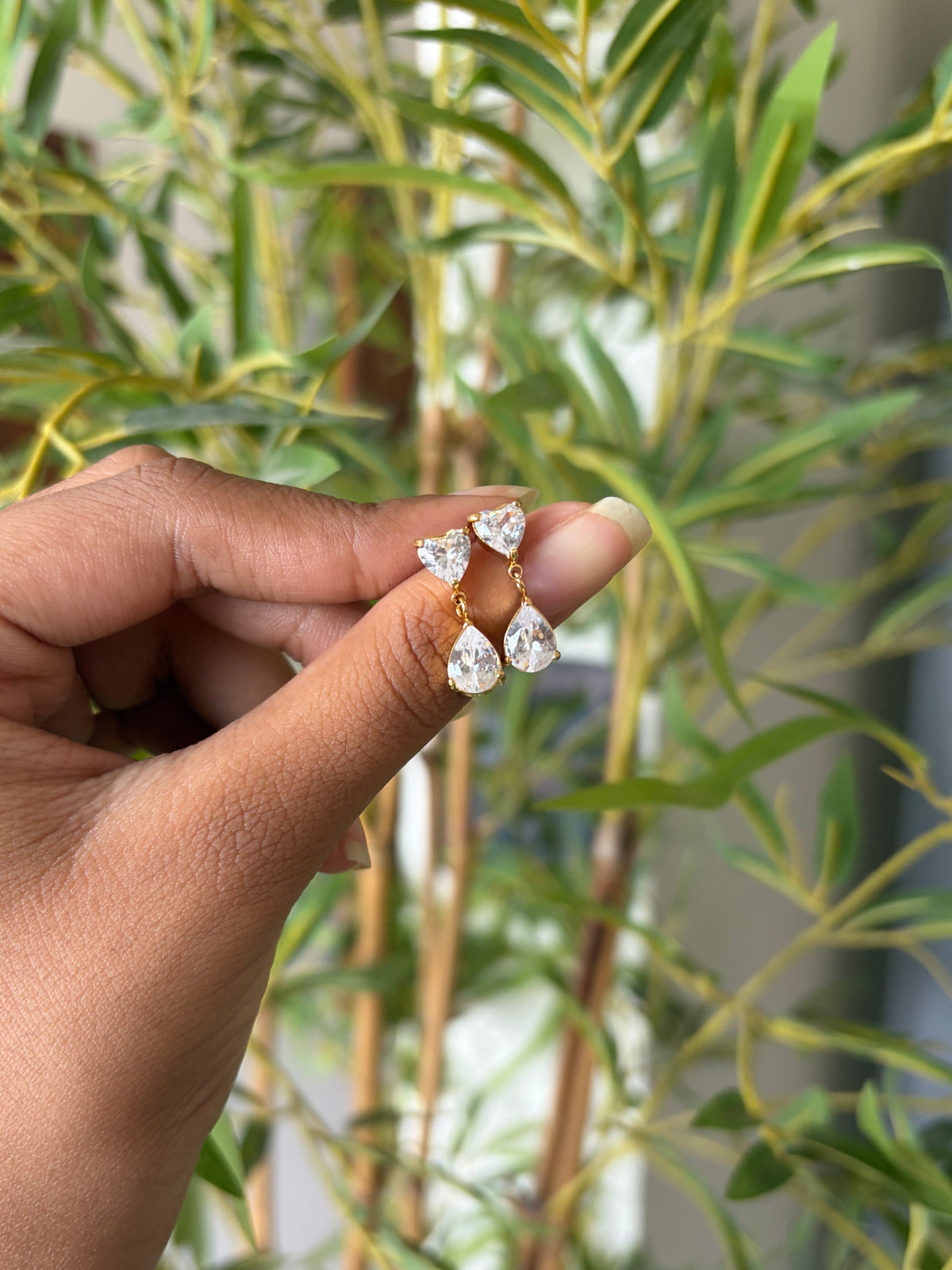 Heart drop earrings