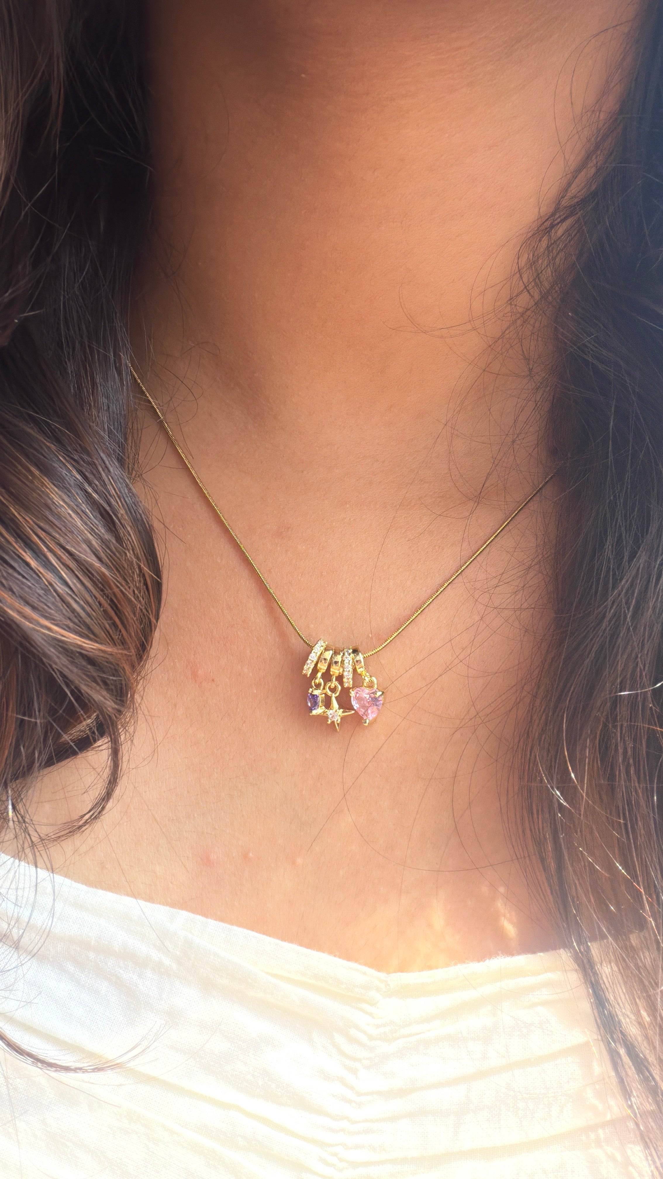 Blush heart necklace