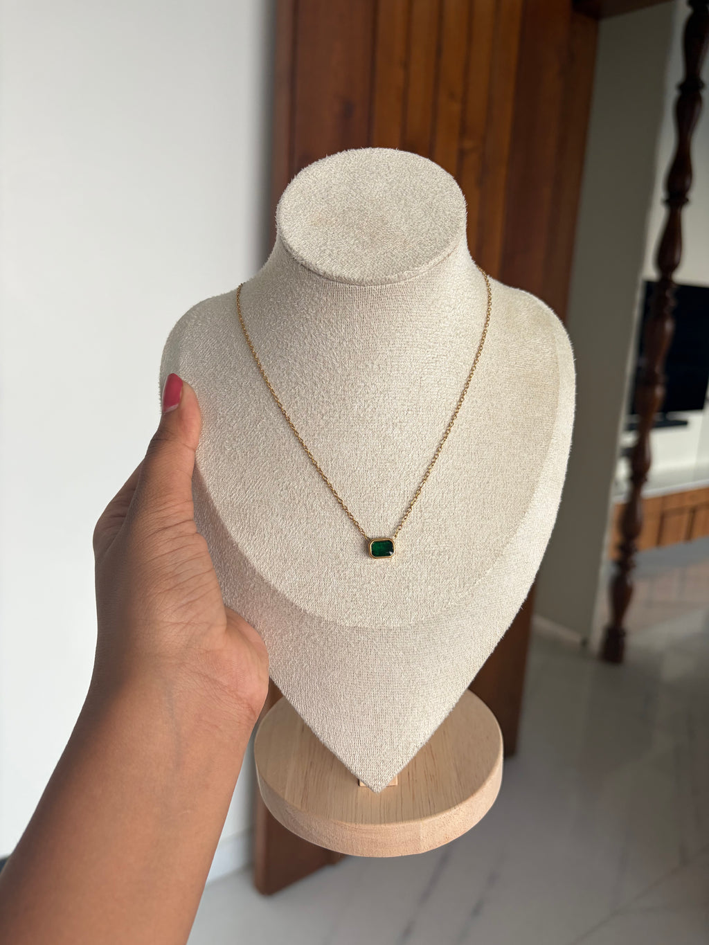Green stone necklace