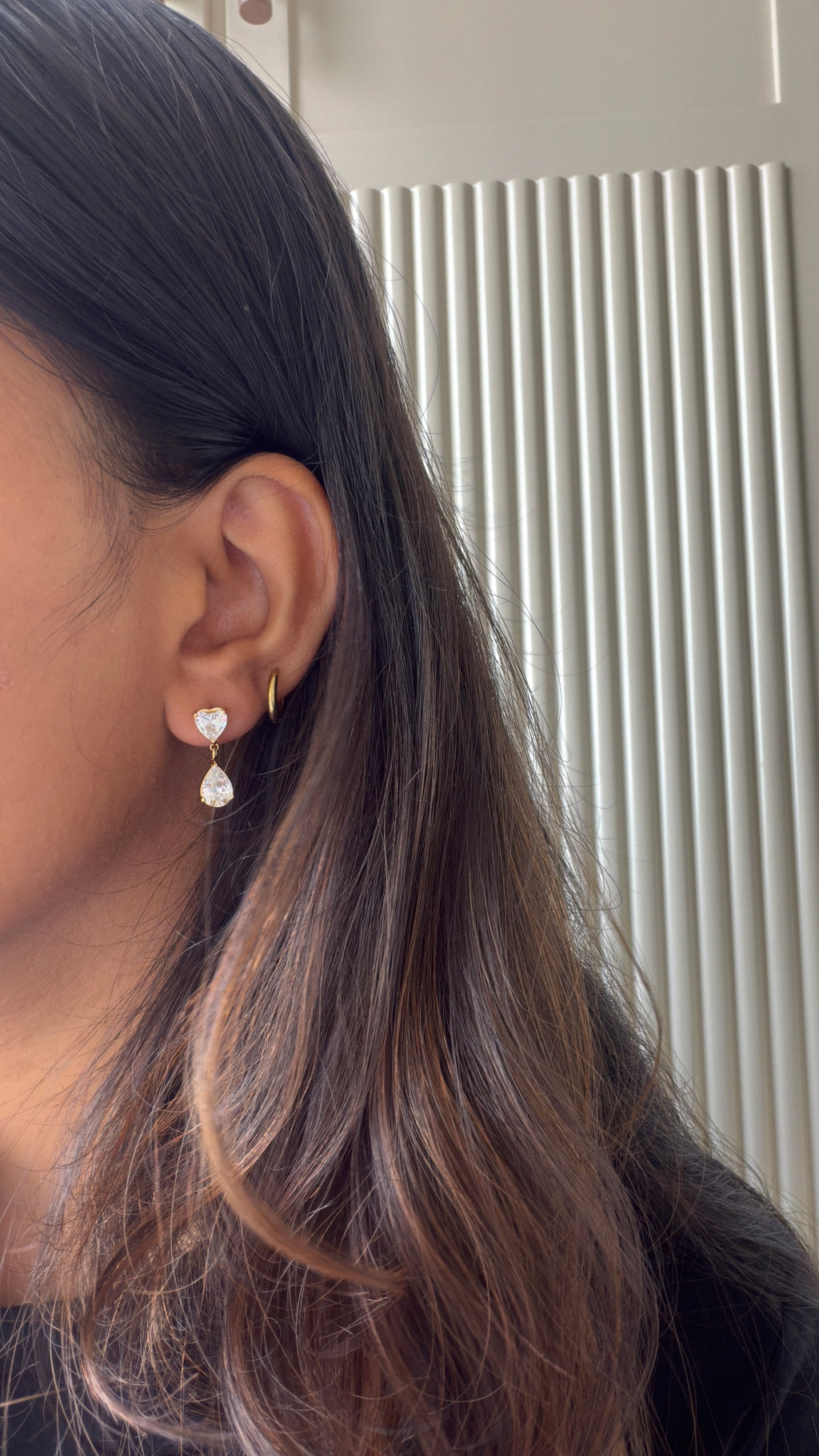 Heart drop earrings