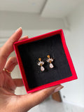 Crown drop earring (flat back)