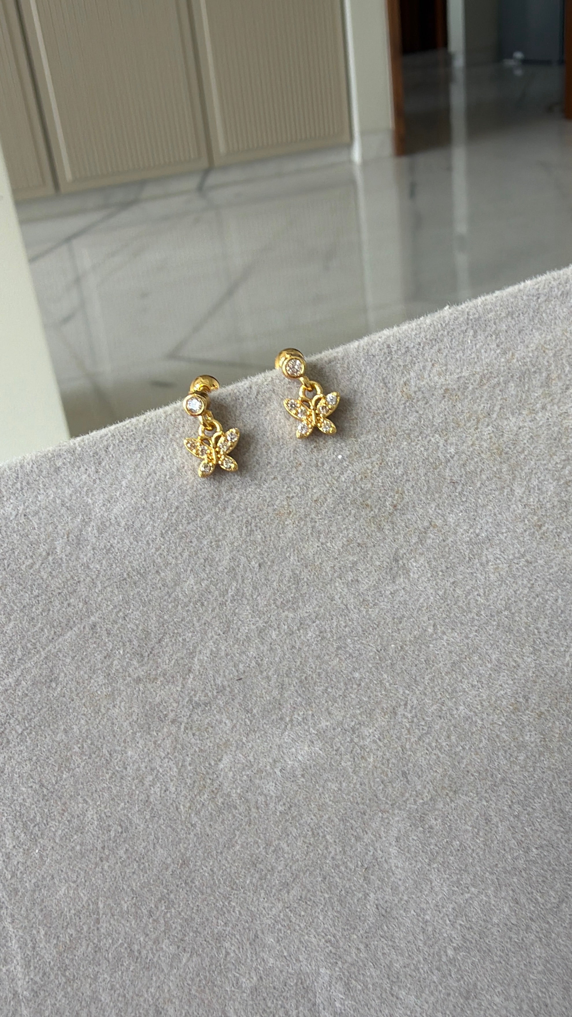 Butterfly dangling piercing earrings