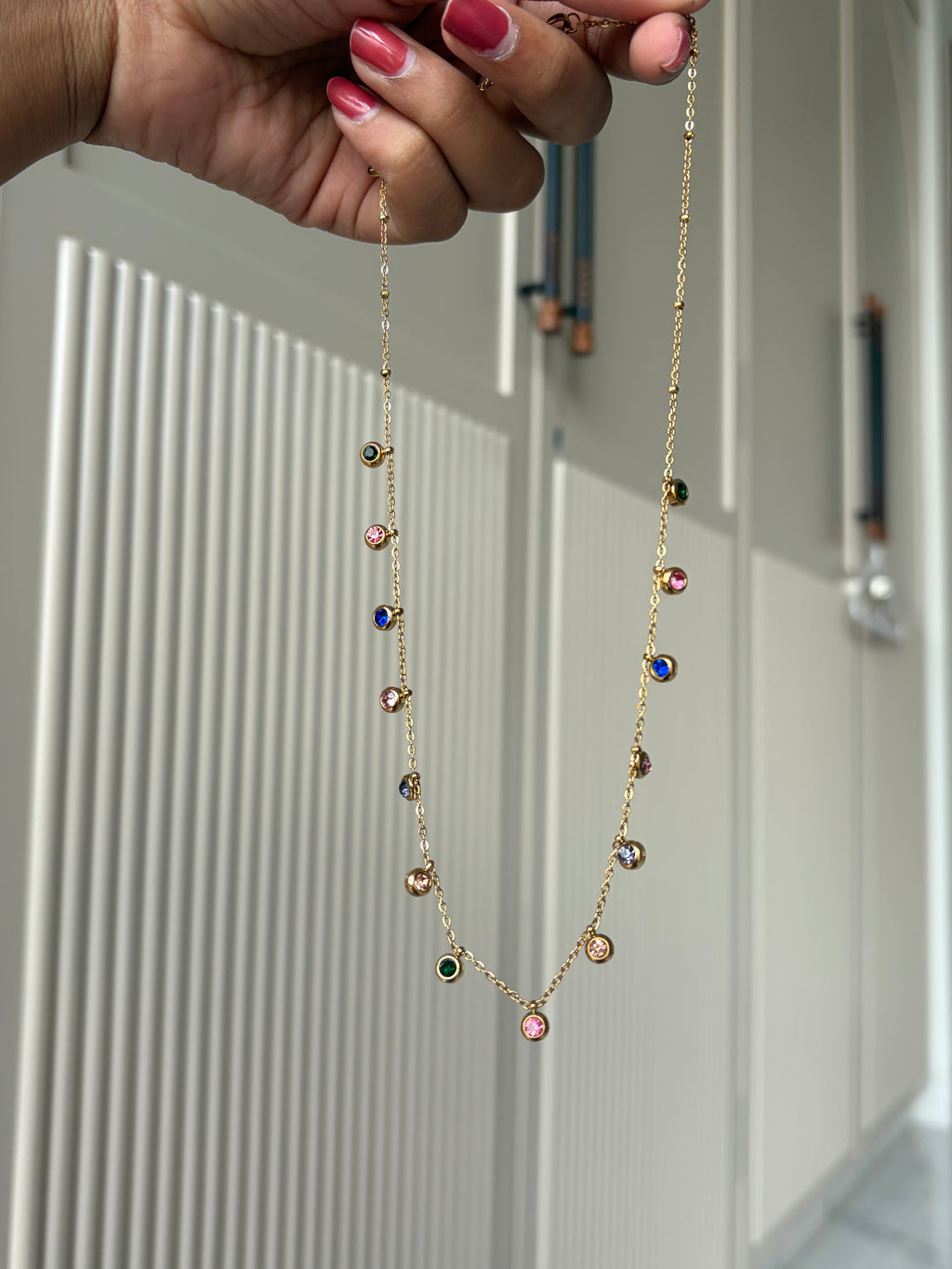 Multi crystal necklace