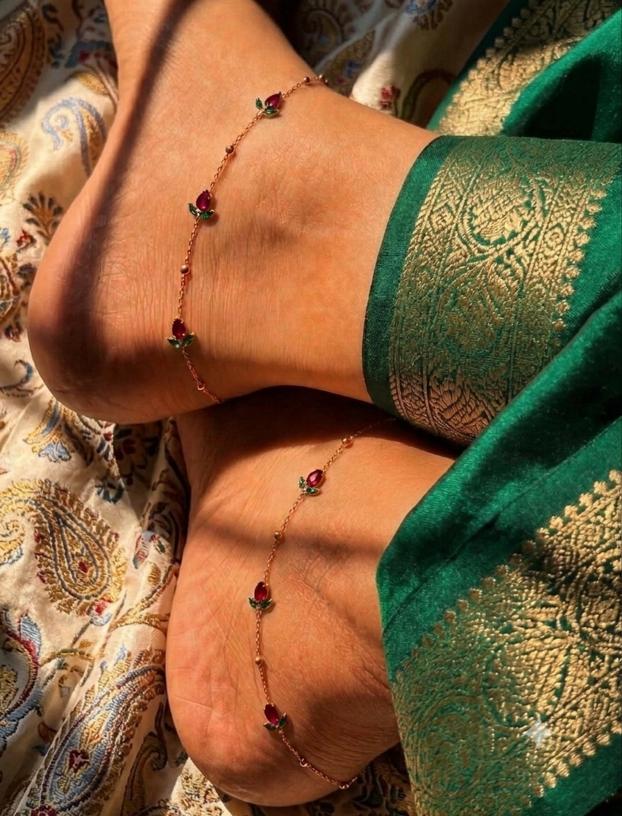 Red Tulip anklet