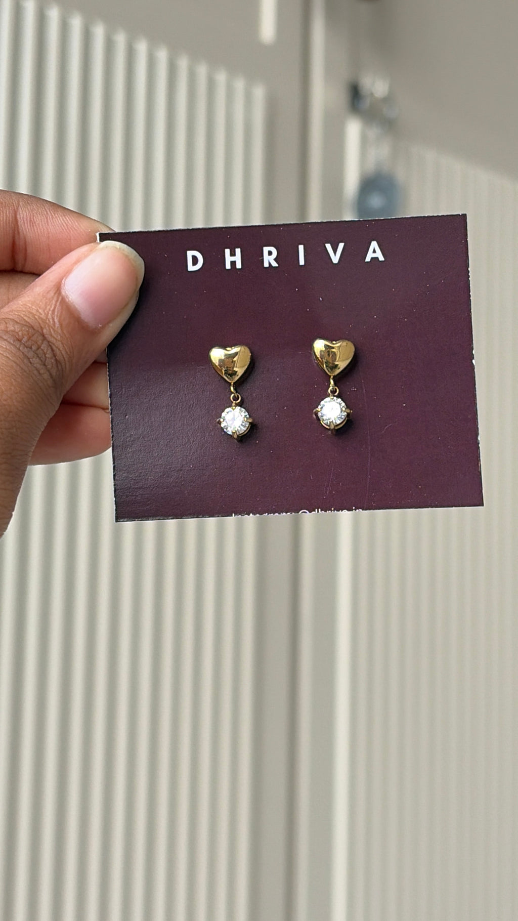 Heart drop earring
