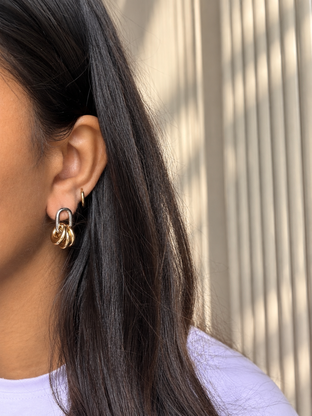 Dual tone earrings