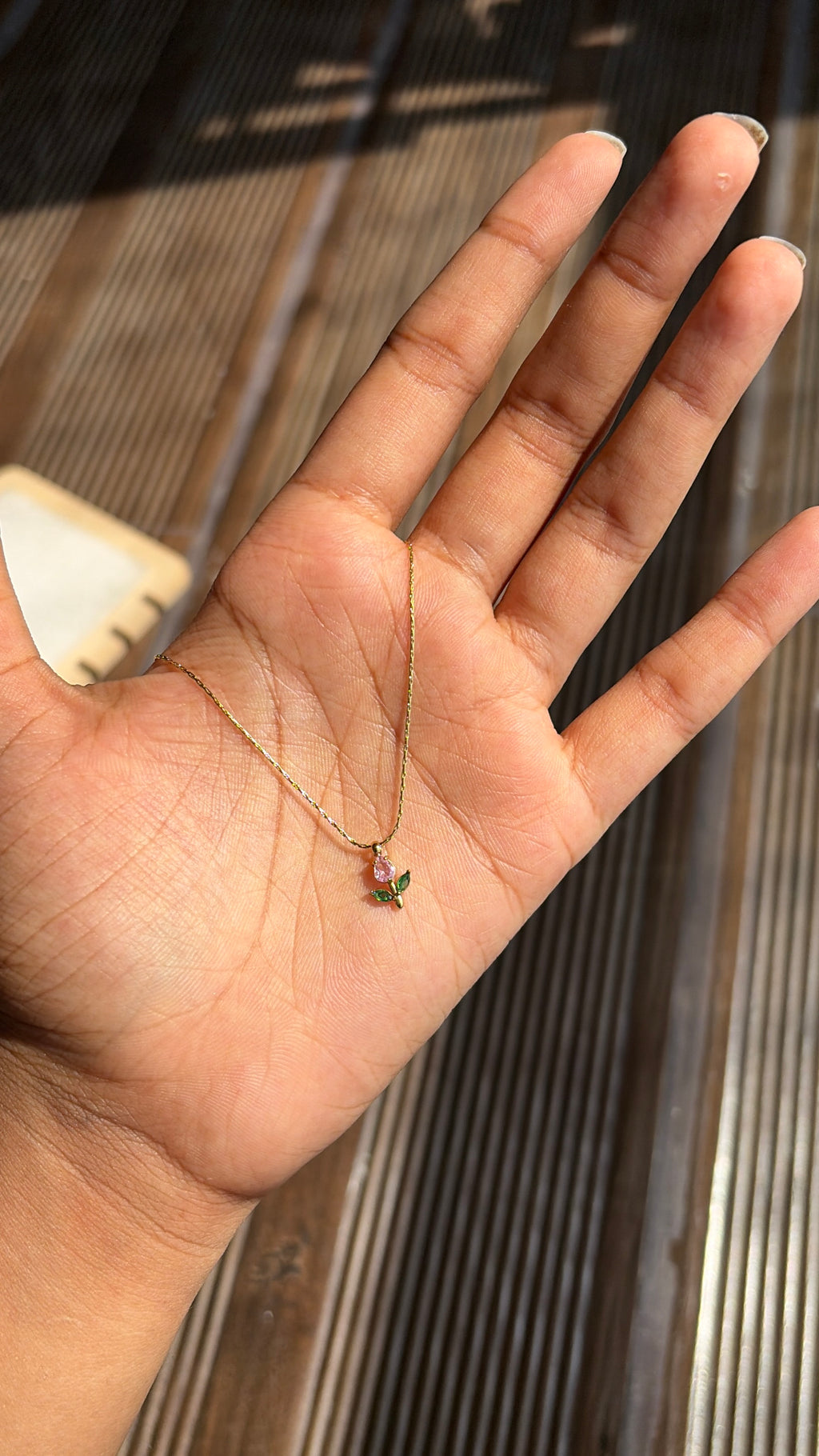 Pink Minimal Tulip Necklace
