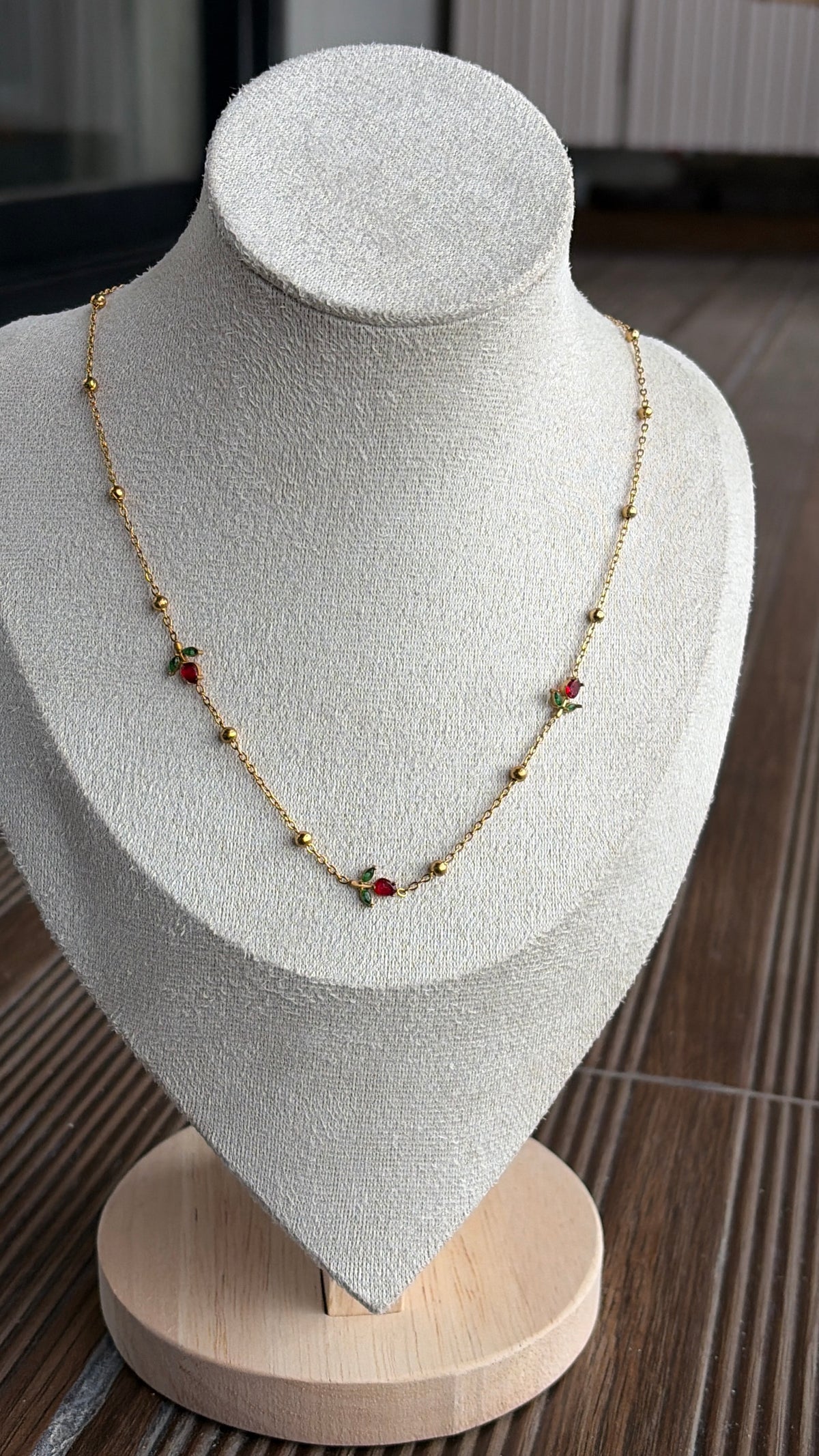 Ruby tulip necklace
