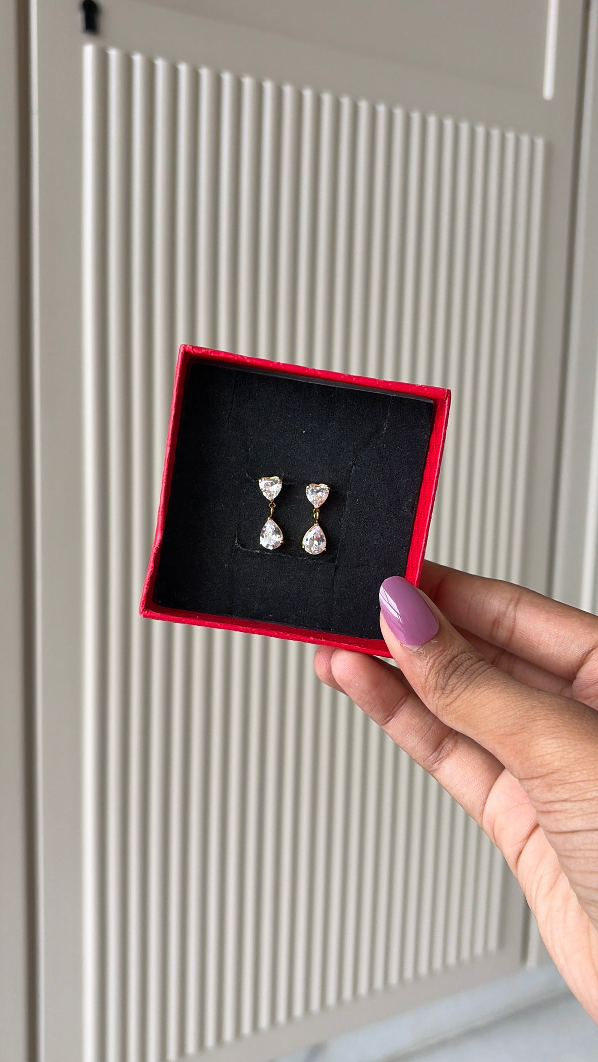 Heart drop earrings