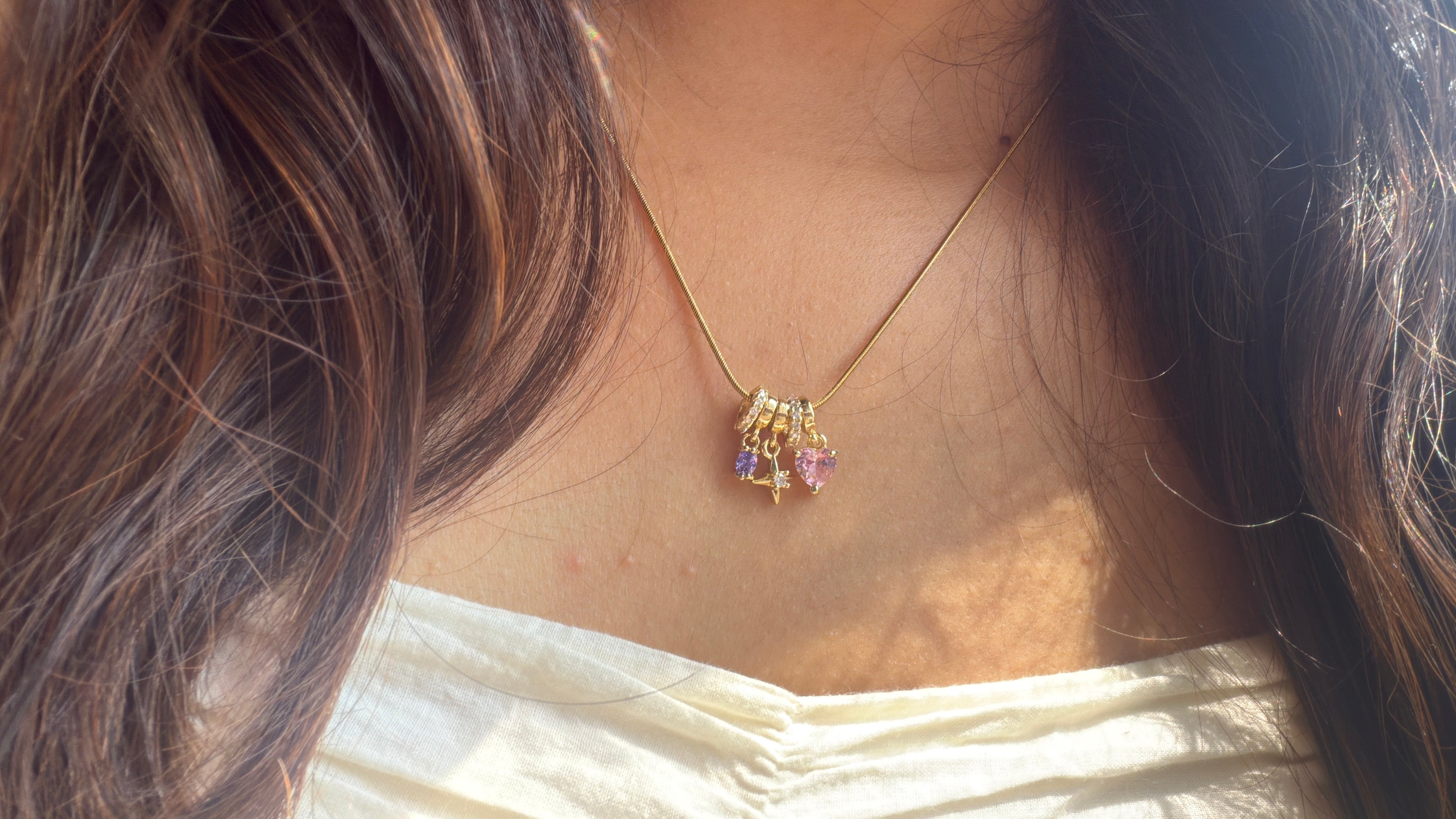 Blush heart necklace