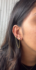 Flakes chain piercing earrings