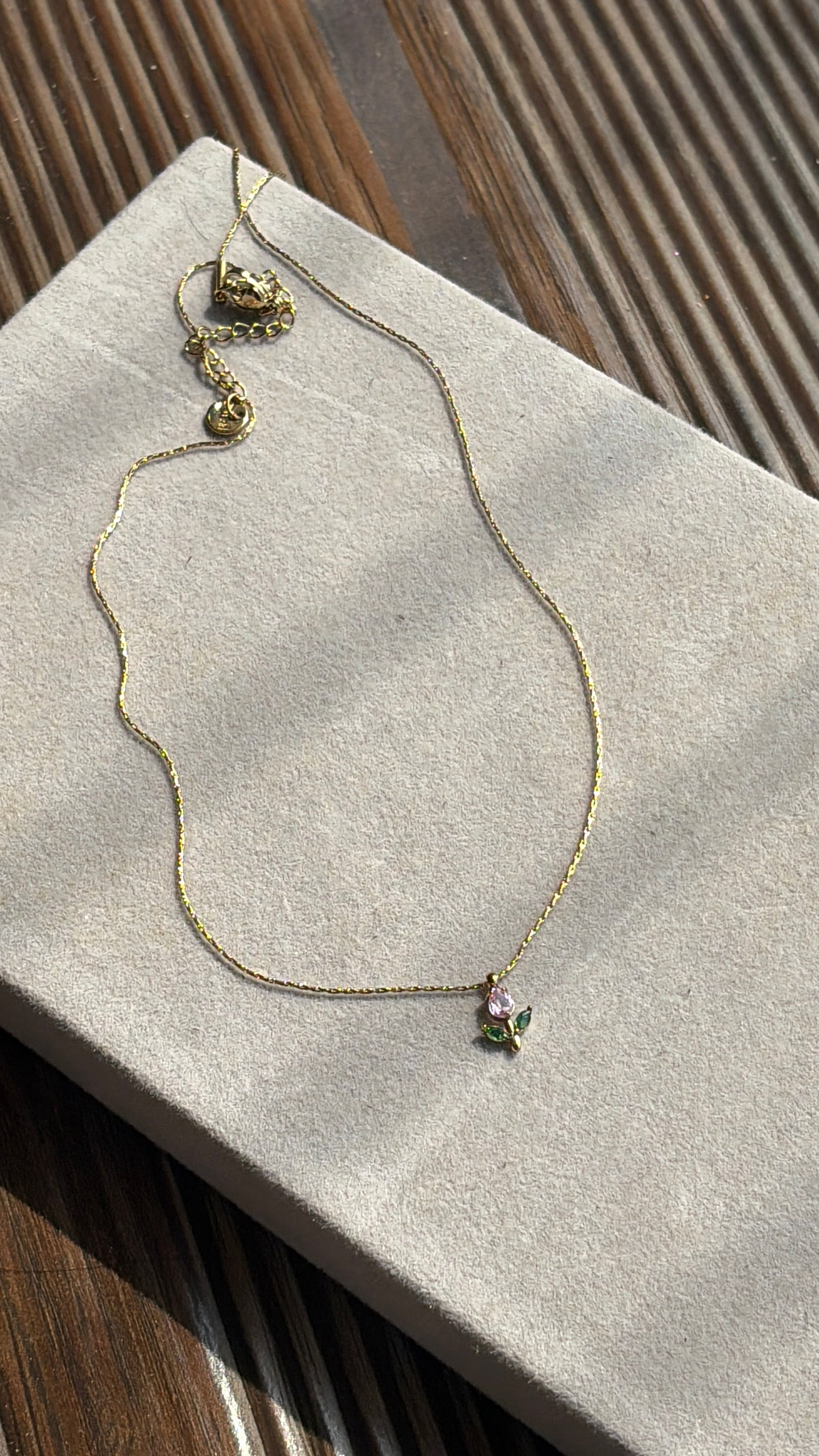 Pink Minimal Tulip Necklace