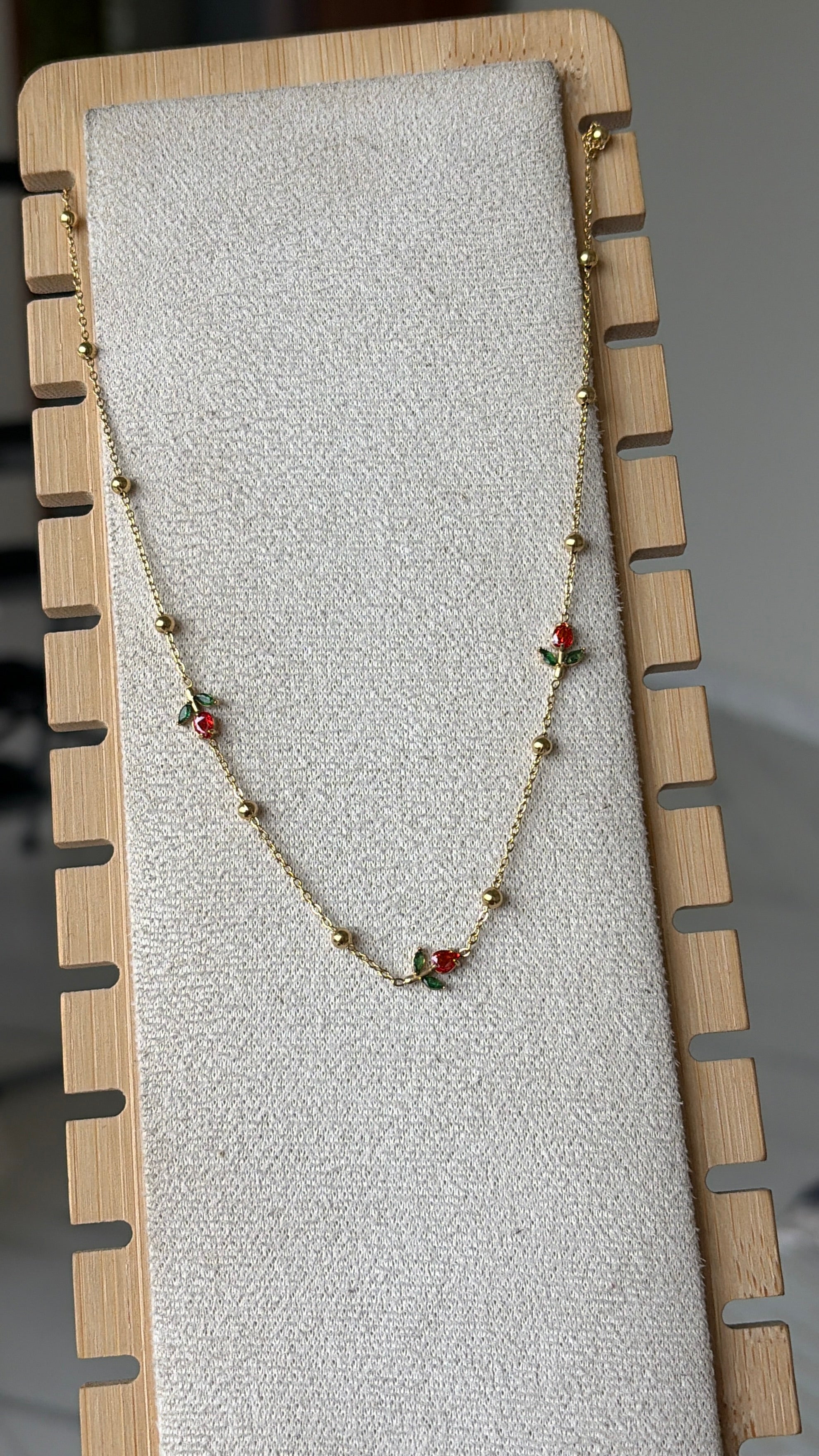 Ruby Tulip Necklace