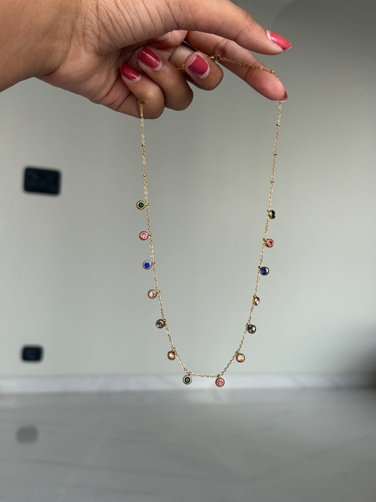 Multi crystal necklace