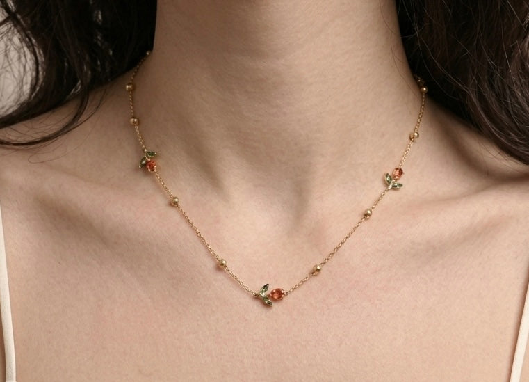 Ruby Tulip Necklace