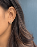 Drop crown ball back earring