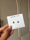 Red tulip studs