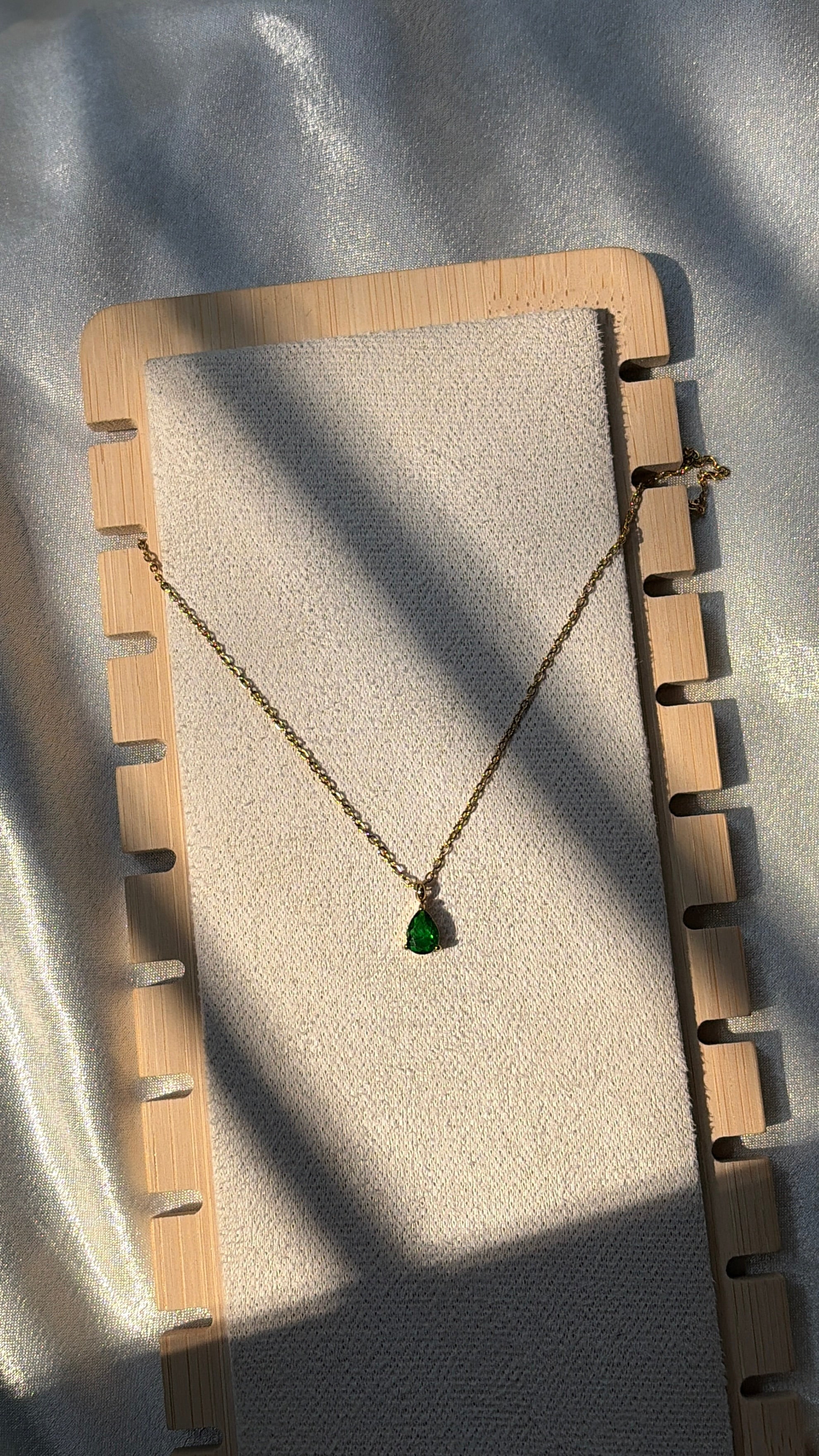 Emerald drop necklace