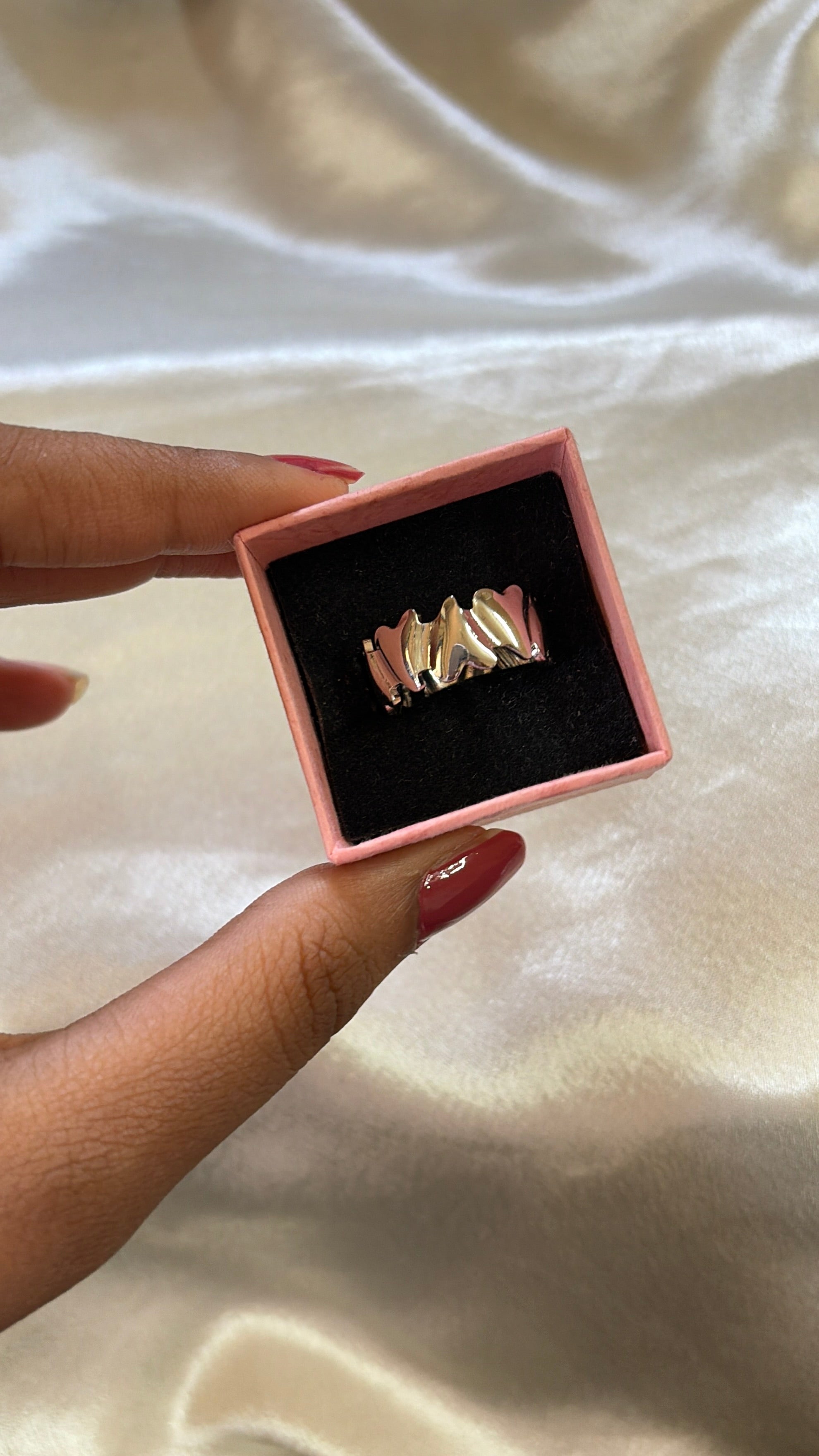 Heart you silver ring (adjustable)