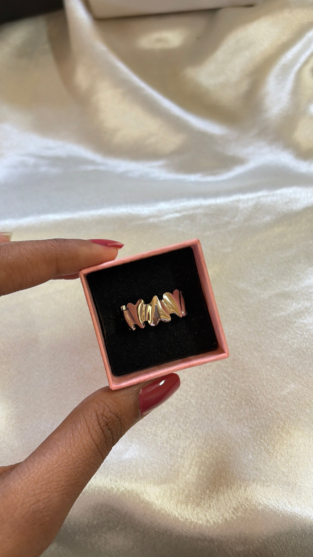Heart you silver ring (adjustable)