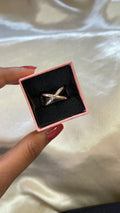 Criss cross silver ring (adjustable)