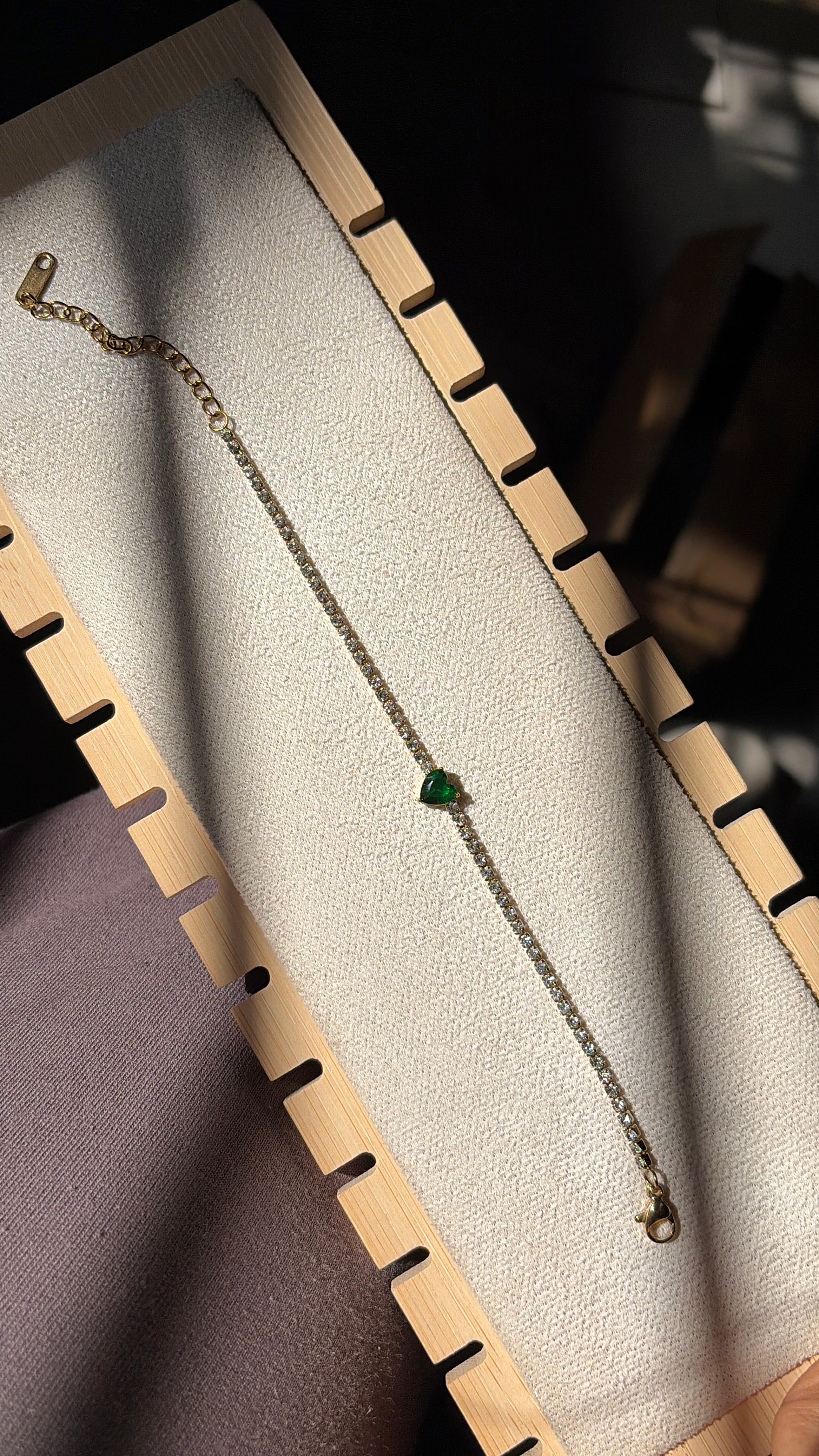 Emerald heart bracelet