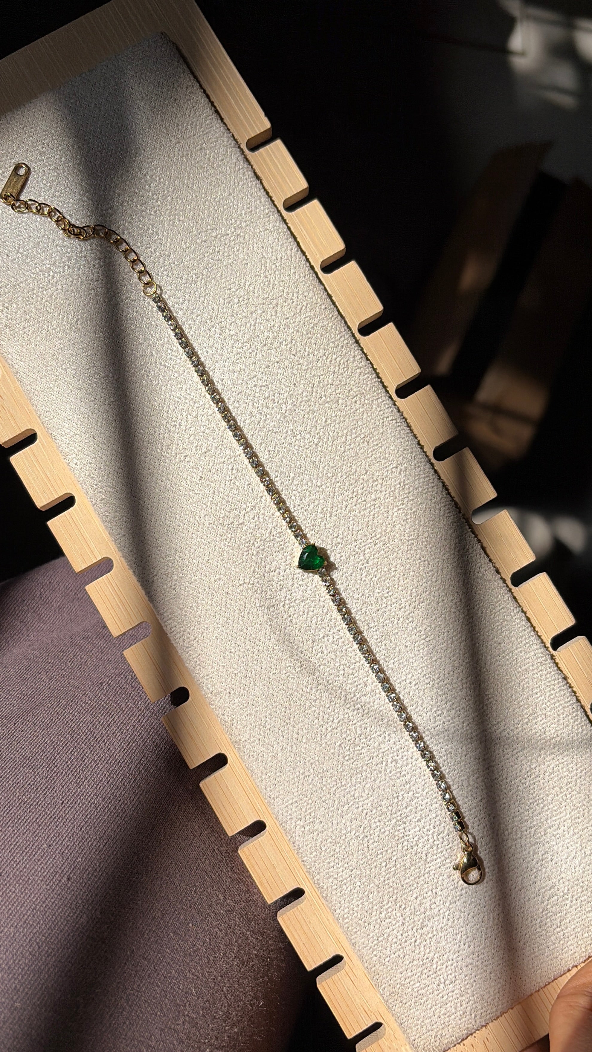 Emerald heart bracelet