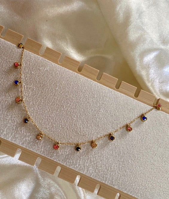 Multi crystal necklace