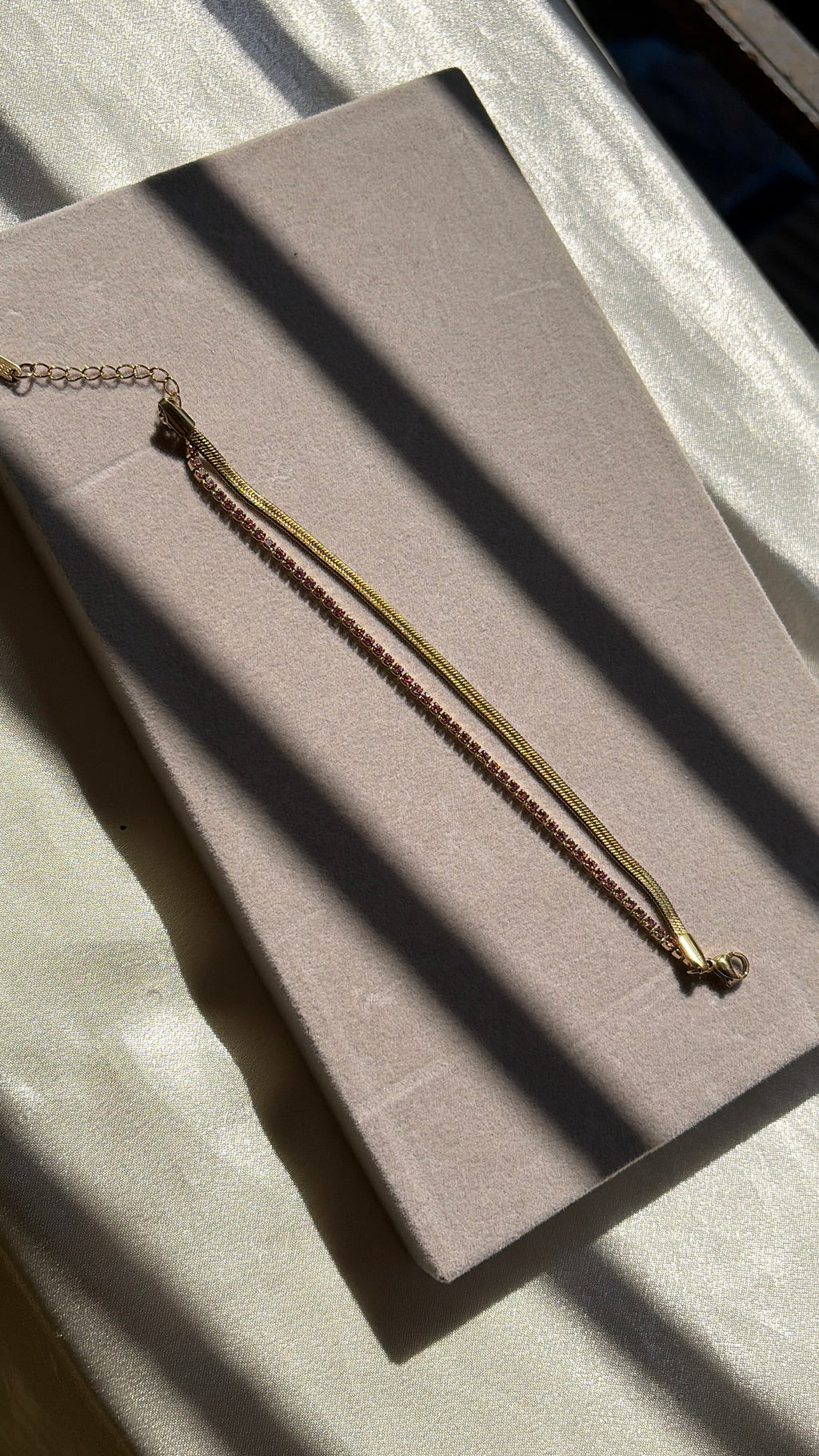 Pink tennis snake bracelet
