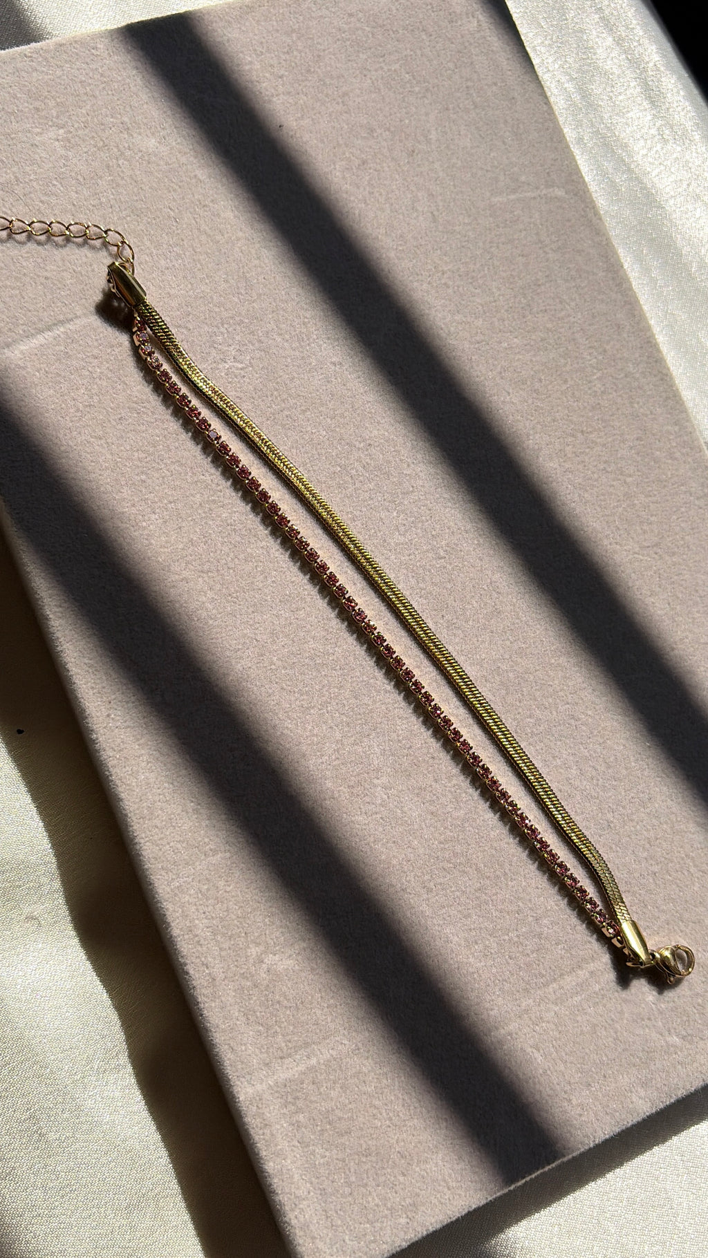 Pink tennis snake bracelet