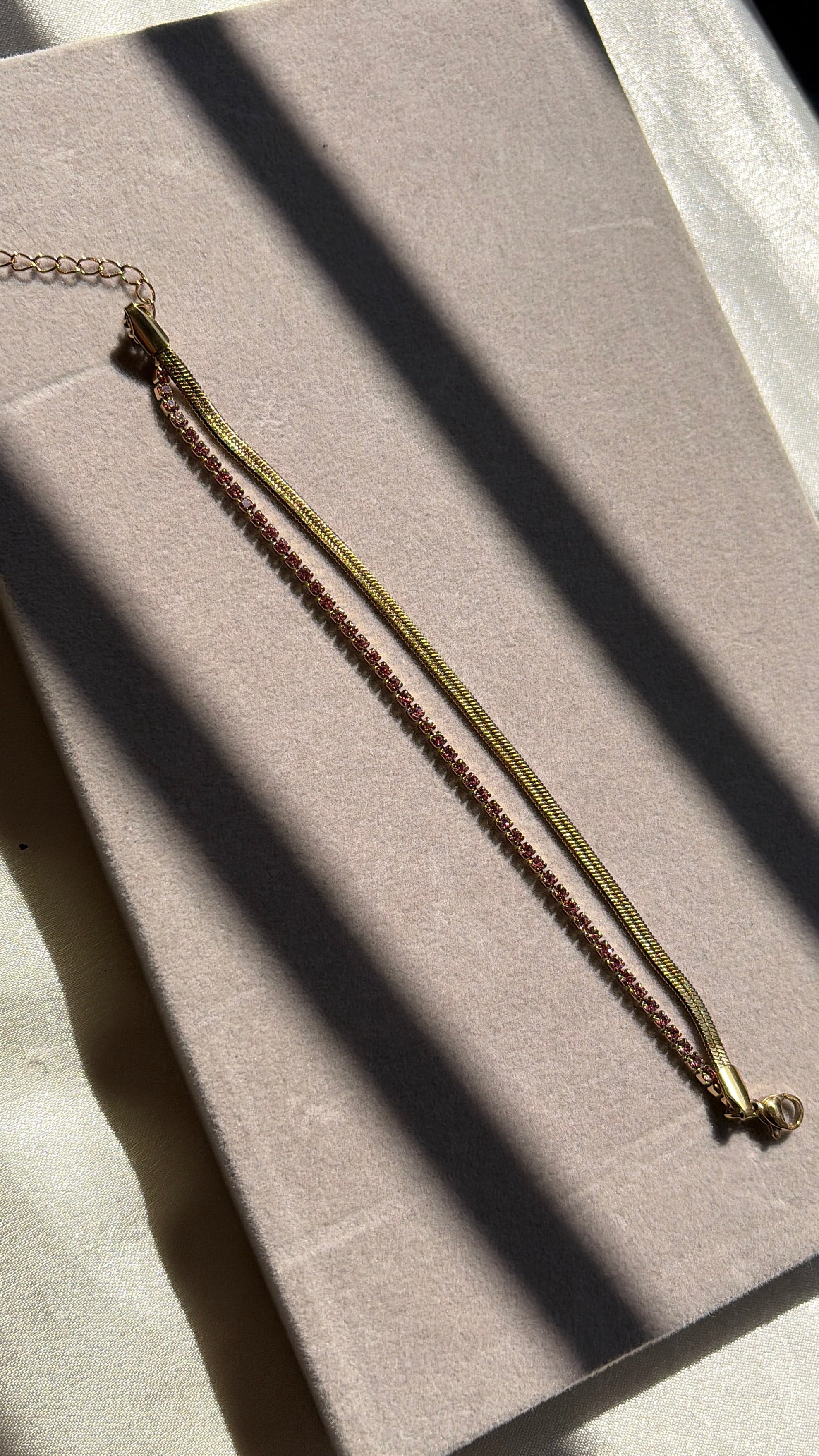 Pink tennis snake bracelet