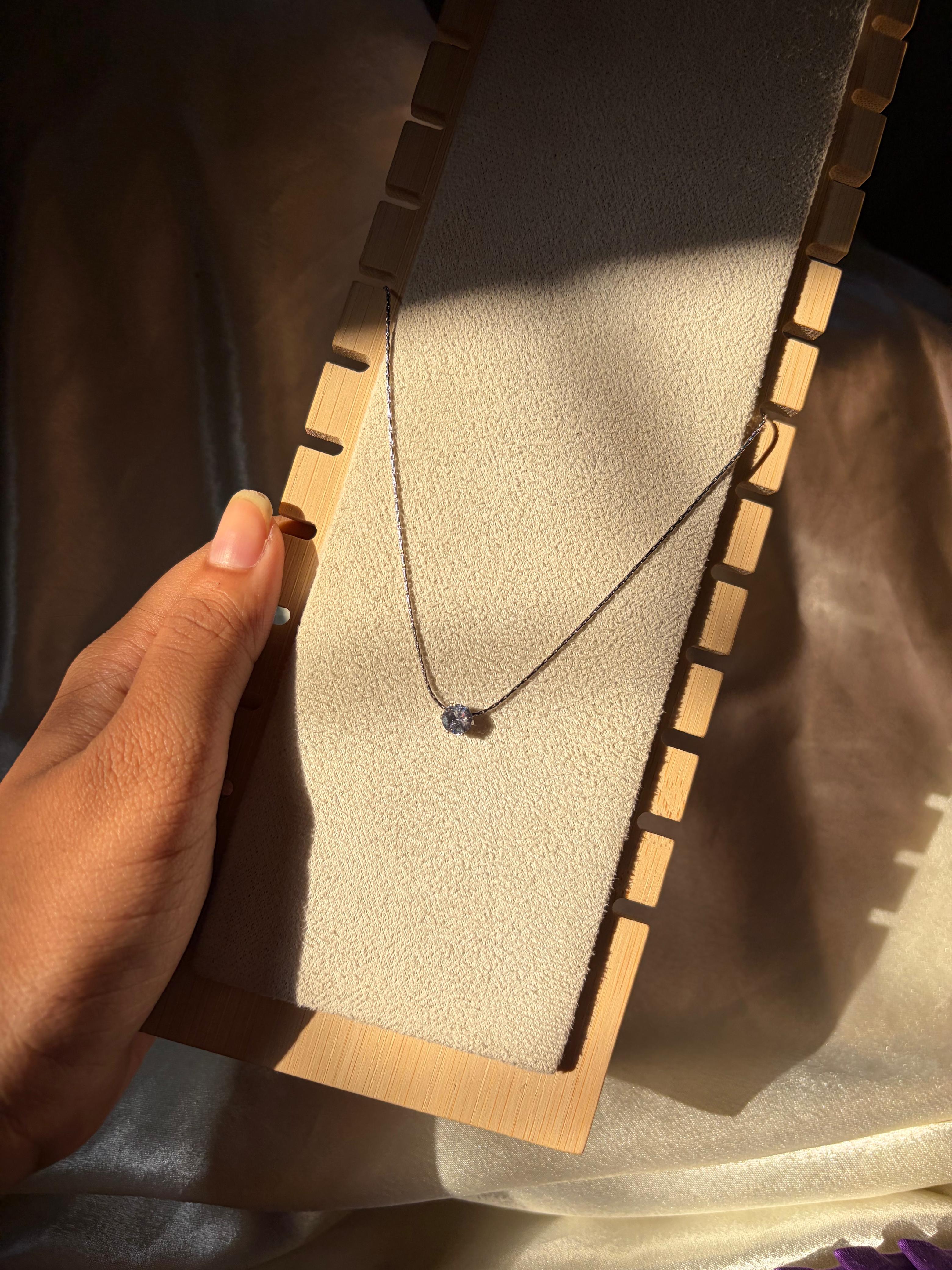Silver Solitaire Necklace